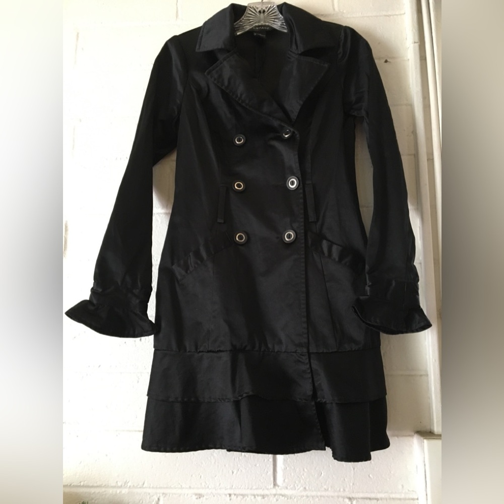 Rampage Elegant Black Double-Breasted Women's Coat - Picture 14 of 14